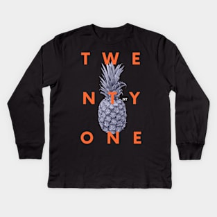 twentyone pineapple art Kids Long Sleeve T-Shirt